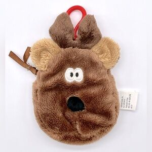 NWOT Hallmark Reindeer Zip Pouch with Clip
